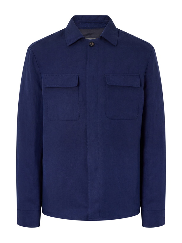Photo: Eleventy - Lyocell and Linen-Blend Shirt - Blue