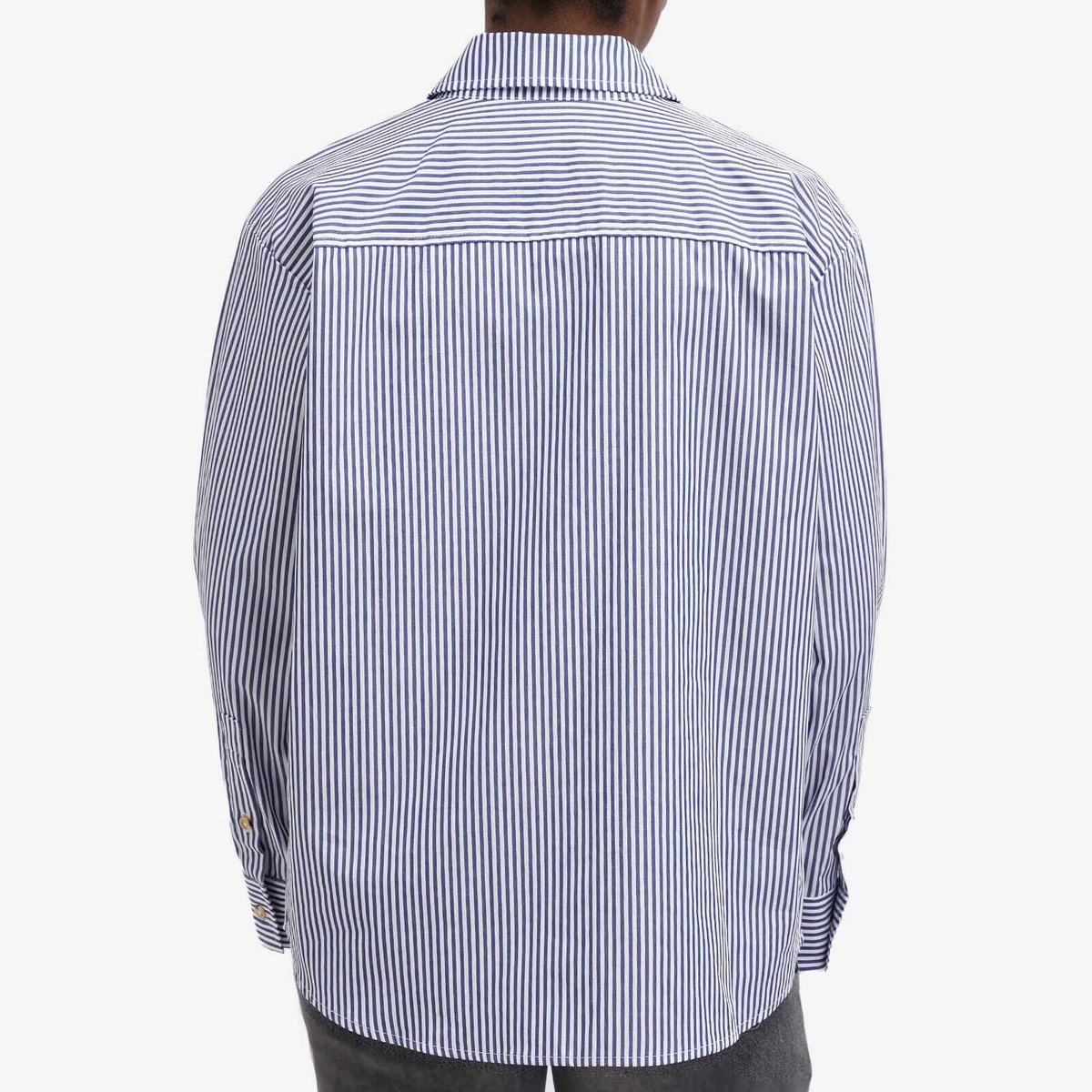 DONNI. Women's Stripe Pop Shirt in Navy Stripe