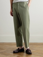 Folk - Lunar Straight-Leg Linen and Cotton-Blend Suit Trousers - Green