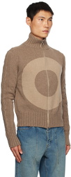 Edward Cuming Brown Zip Sweater