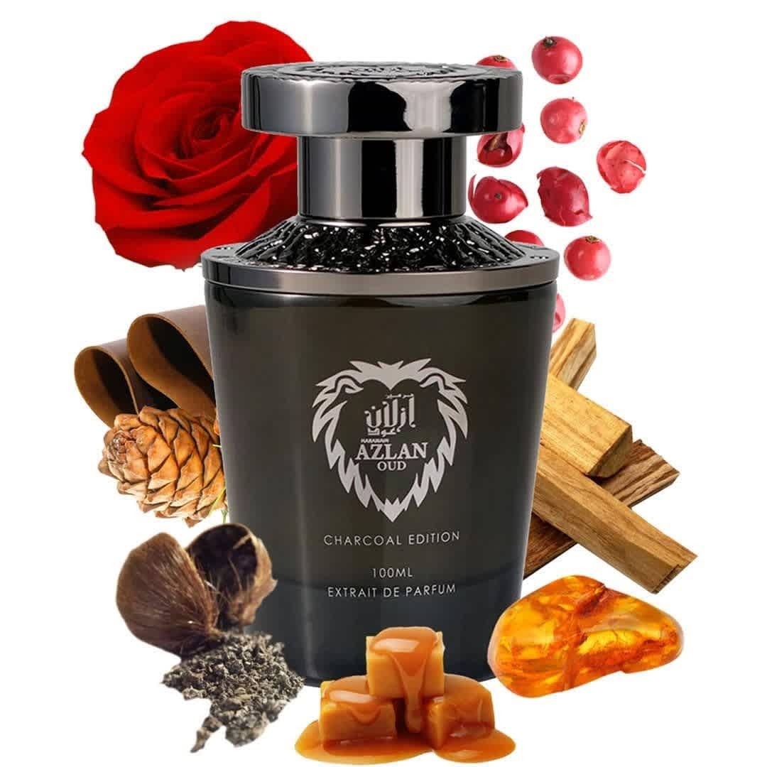 Al Haramain Mens Azlan Oud Charcoal Edition Extrait de Parfum Spray 3.4 oz Fragrances 6291106813371