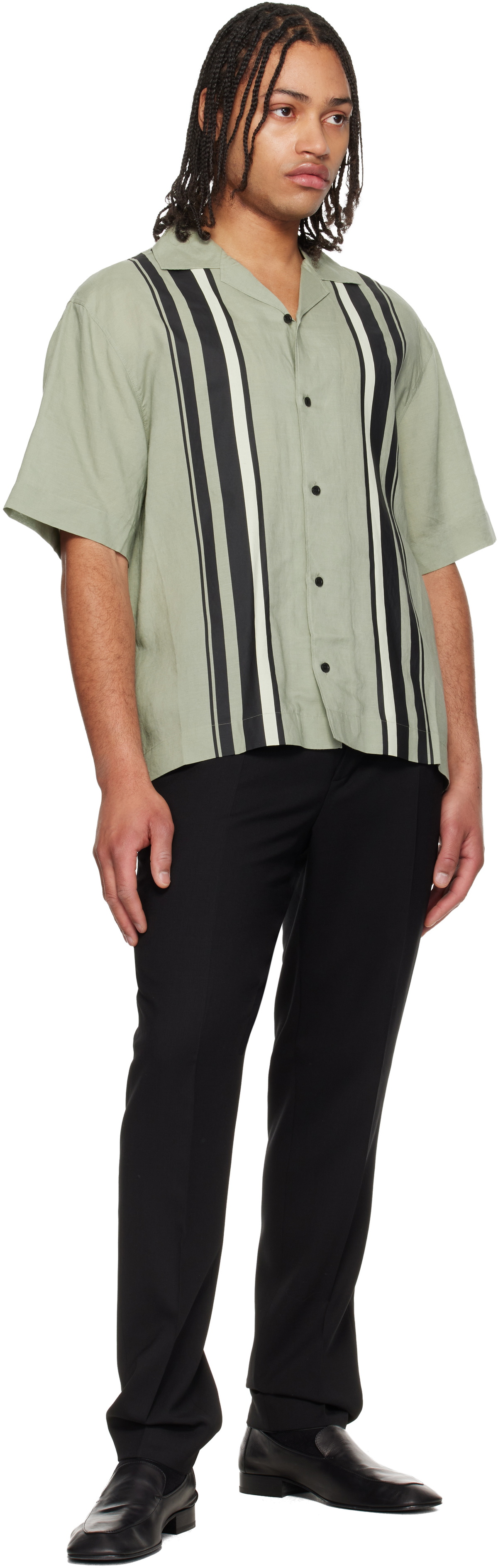 Hugo Green Striped Shirt