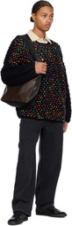 Glass Cypress Black Crocheted Beaded Sweater