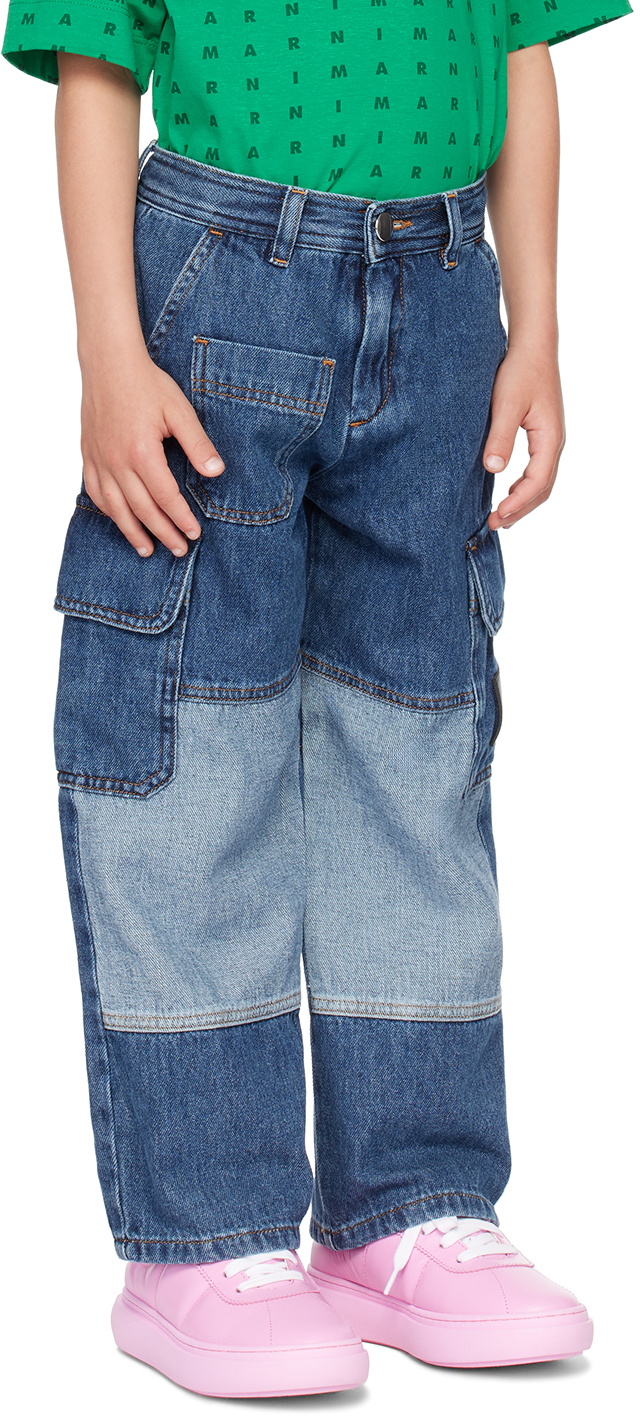Marni Kids Blue Two-Tone Jeans