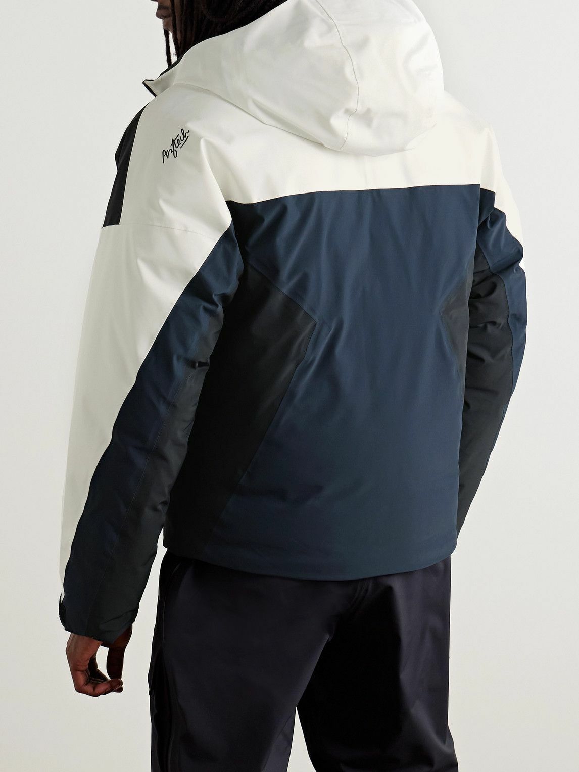 Aztech Mountain - Extreme Colour-Block Hooded Down Ski Jacket - Blue