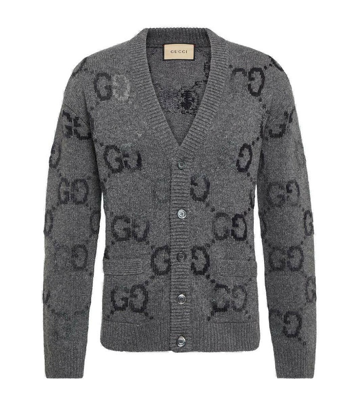 Photo: Gucci Jumbo GG intarsia wool-blend cardigan
