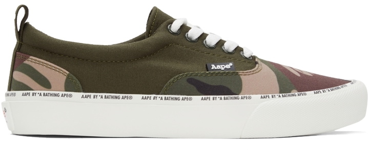 Photo: AAPE by A Bathing Ape Green Camo Lace-Up Sneakers
