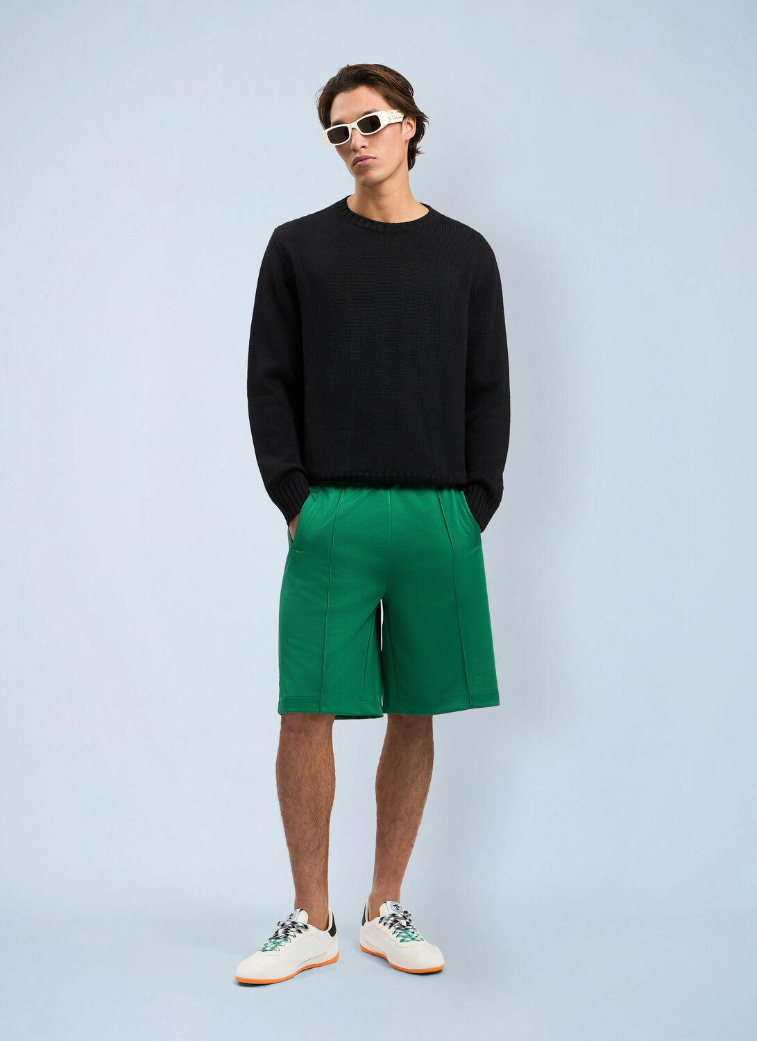 Palm Angels Back Curved Logo Track Shorts