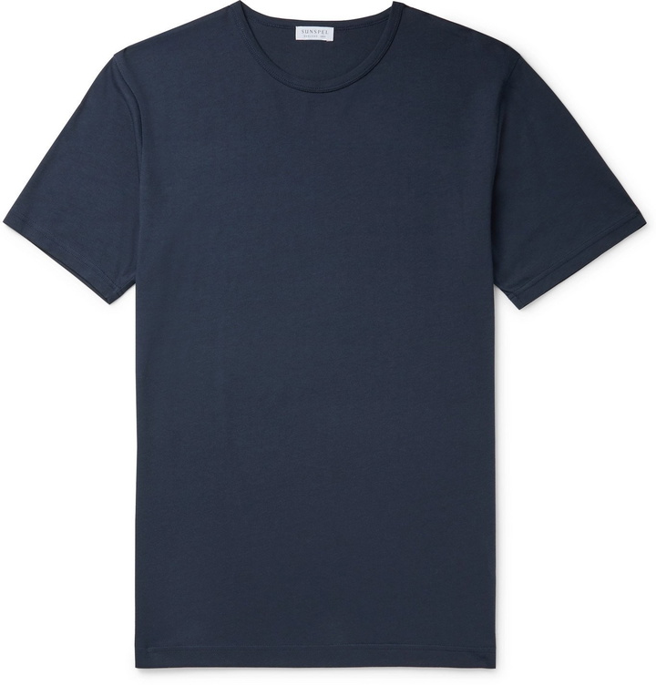 Photo: Sunspel - Lounge Cotton and Modal-Blend Jersey T-Shirt - Blue