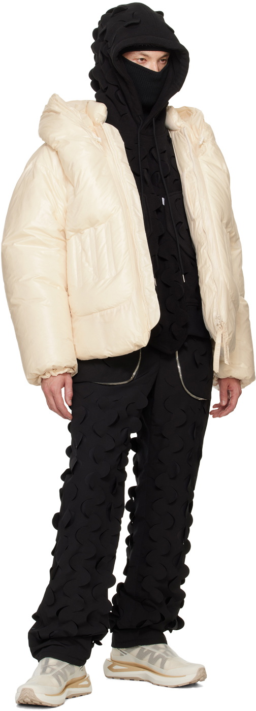 Juntae Kim Black Laser-Slashed Padded Trousers