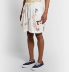 Story Mfg. - Wide-Leg Printed Organic Cotton Drawstring Shorts - White