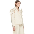 Roberts | Wood Off-White Twill Removable Sleeves Blazer