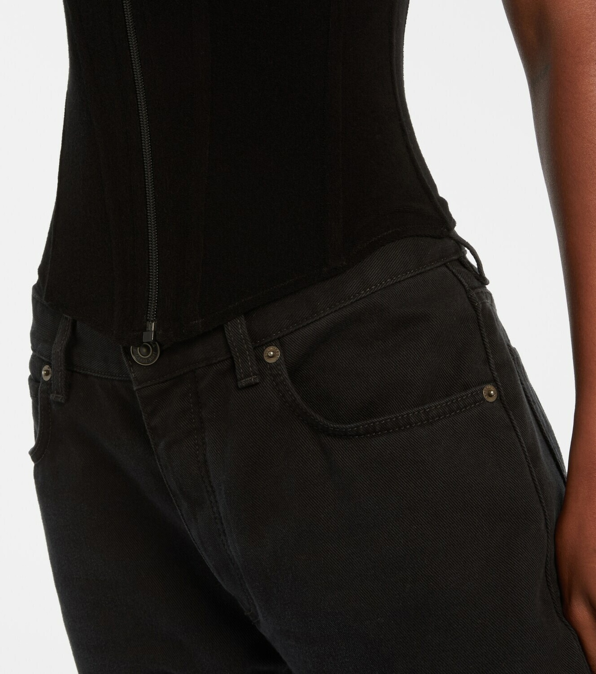 Balenciaga Cotton-blend velvet corset top