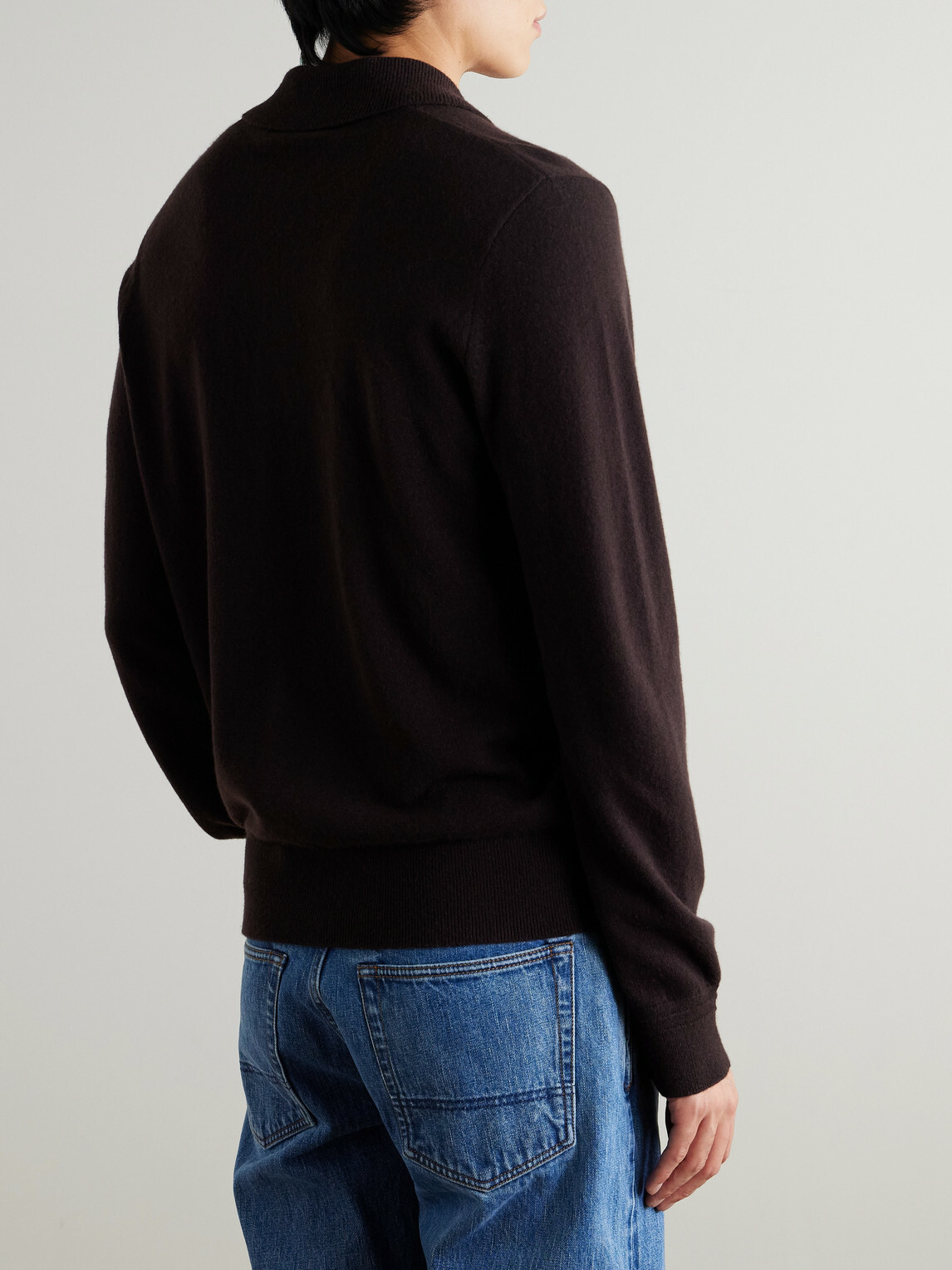 Mr P. - Cliff Cashmere Polo Shirt - Brown