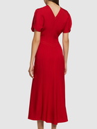 VICTORIA BECKHAM Gathered Viscose Midi Dress