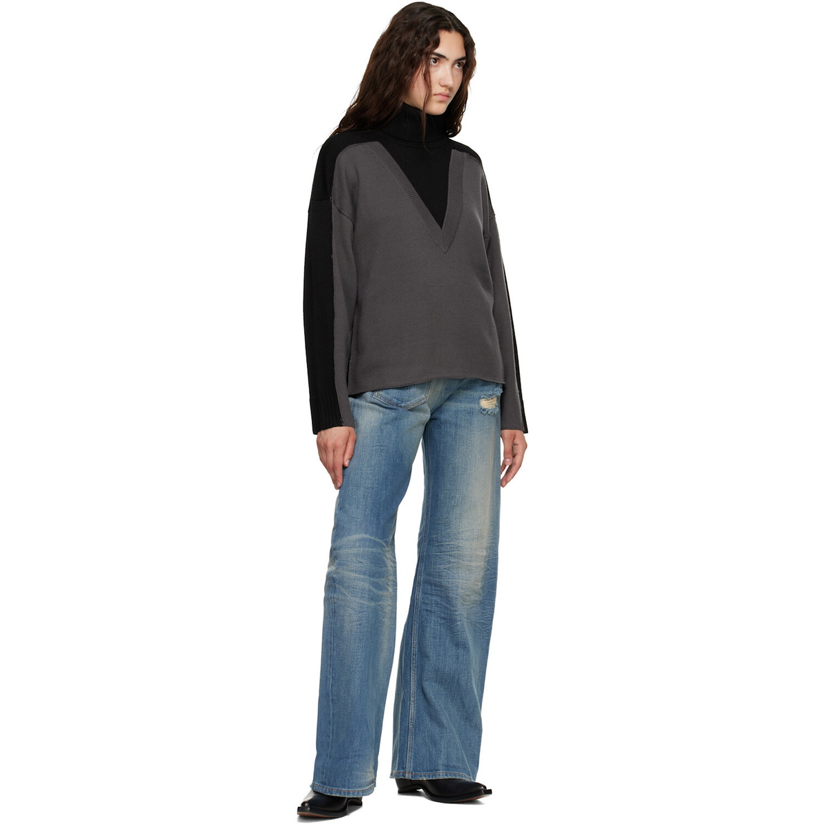 MM6 Maison Margiela Blue Sideways Denim Jeans