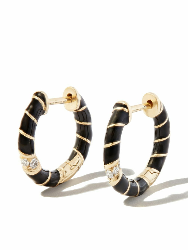 Photo: Yvonne Léon 9K Yellow Gold Mini Torsade Diamond Hoop Earrings