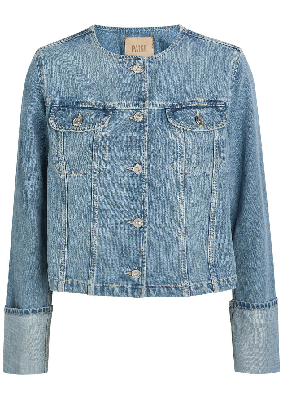 Paige Dean Panelled Denim Jacket Light Blue