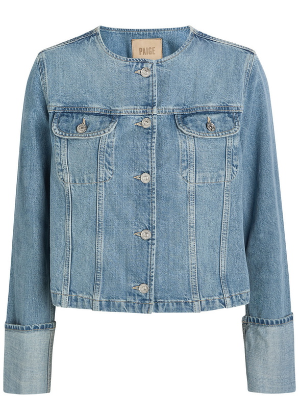 Photo: Paige Dean Panelled Denim Jacket Light Blue