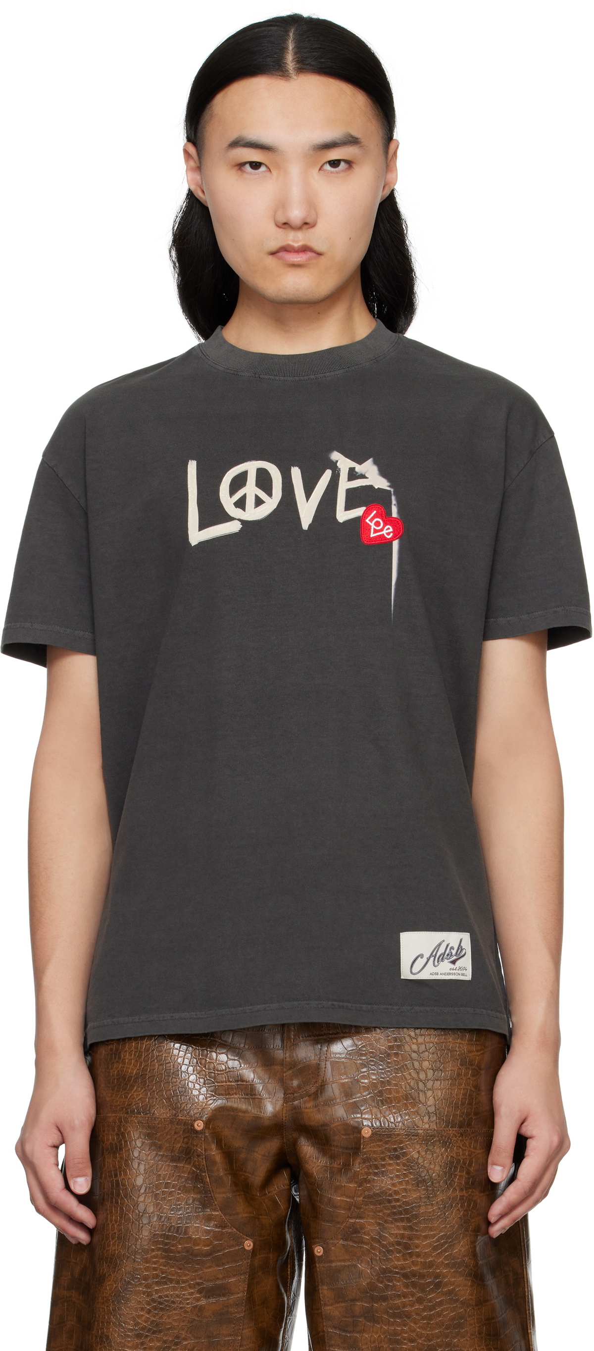 【Andersson Bell】 UNISEX LOVE LS T-SHIRTS White & Pink Love L/S T-shirt by Andersson Bell on Sale