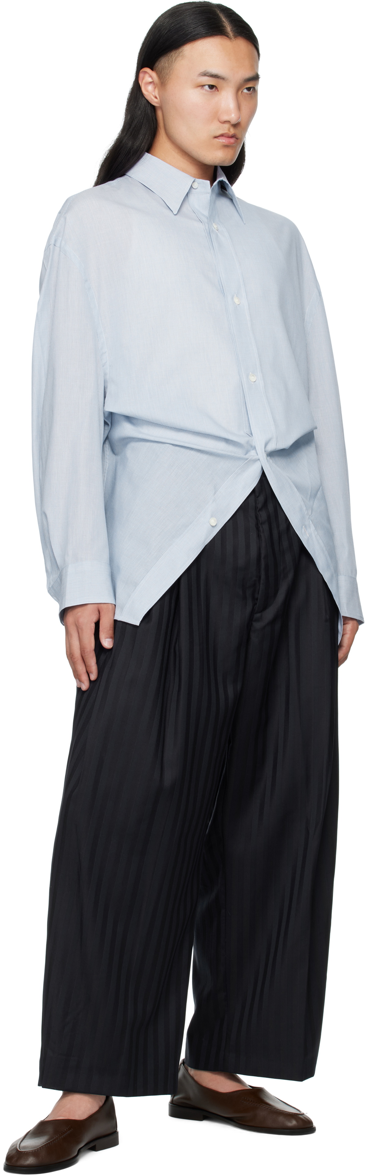 Hed Mayner Blue Modified Shirt