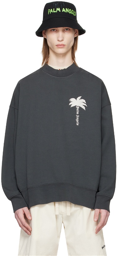 Photo: Palm Angels Gray 'The Palm' Sweatshirt