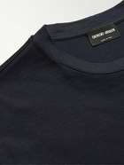 Giorgio Armani - Silk and Cotton-Blend Jersey T-Shirt - Blue