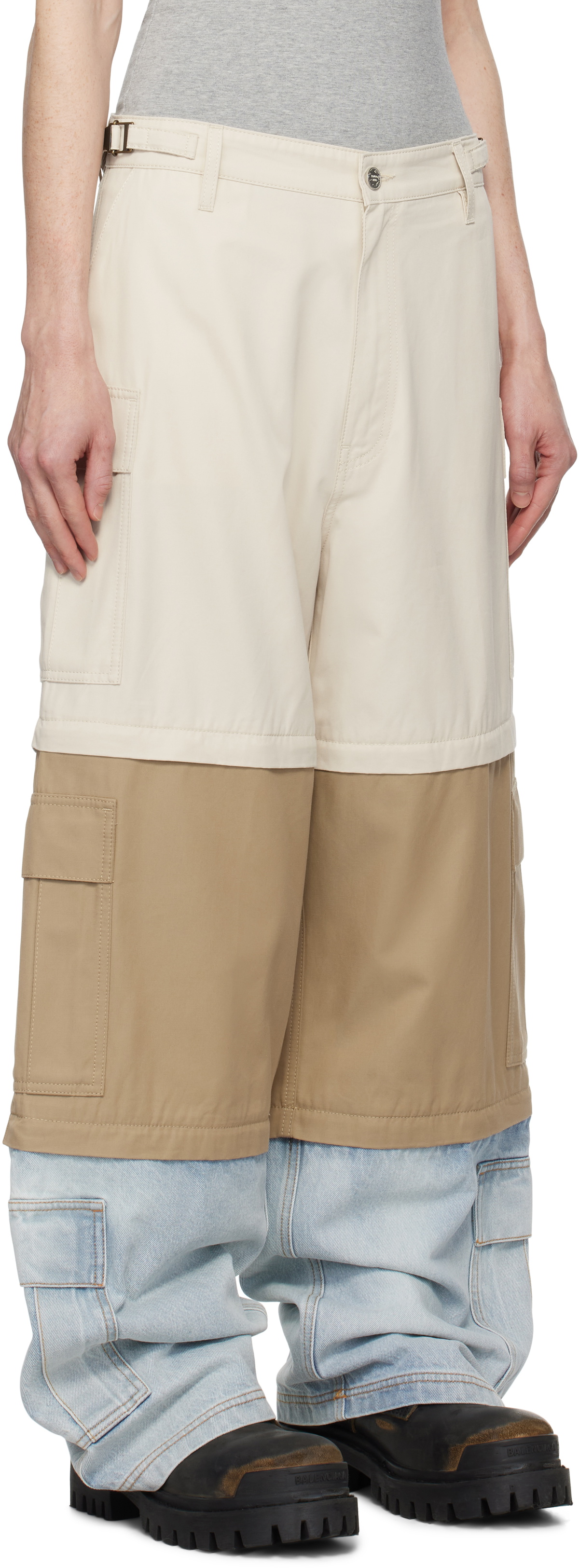VETEMENTS Multicolor Deconstructed Triple Cargo Pants