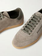Zegna - 232 Leather-Trimmed Suede Sneakers - Brown