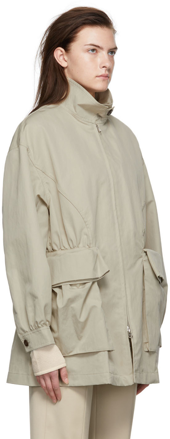 LOW CLASSIC Beige Puckering Field Jacket Low Classic