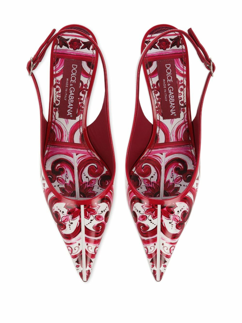 DOLCE & GABBANA - Majolica Print Slingback Pumps Dolce & Gabbana