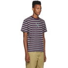 Noah NYC Purple and Grey Striped Bouquet T-Shirt