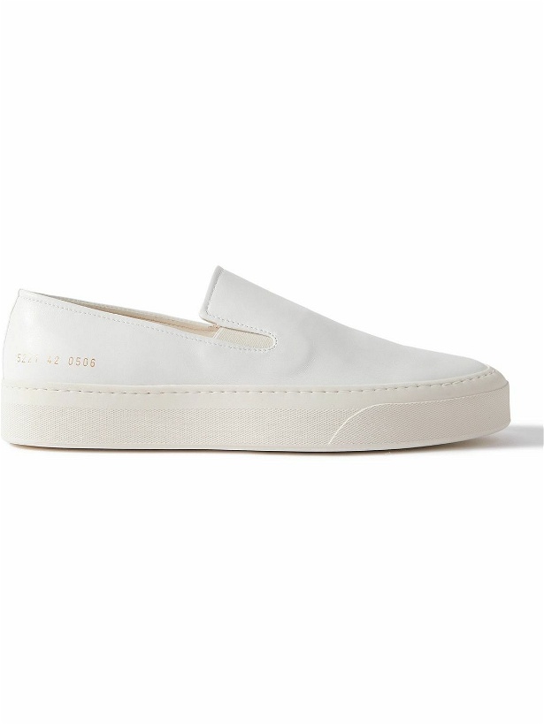 Photo: Common Projects - Leather Slip-On Sneakers - White