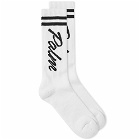 Palm Angels Men's PA Sports Sock in White/Black