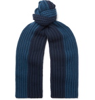 Loro Piana - Colour-Block Ribbed Cashmere Scarf - Blue