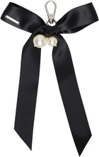 Simone Rocha Black Bow & Faux-Pearl Bag Charm Keychain