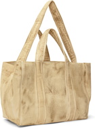 Serapis Beige Tar-Painted Canvas Tote