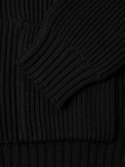 Thom Sweeney - Shawl-Collar Ribbed Merino Wool Cardigan - Black