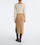 Jardin des Orangers Virgin wool and cashmere midi skirt