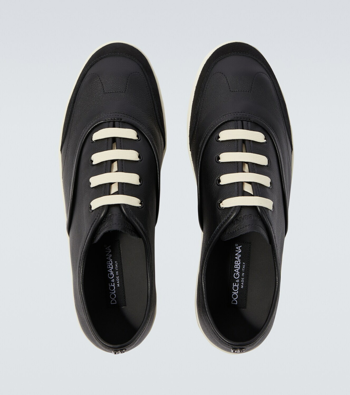 Dolce&Gabbana Suede-trimmed leather sneakers