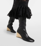 Rabanne Leather wedge boots