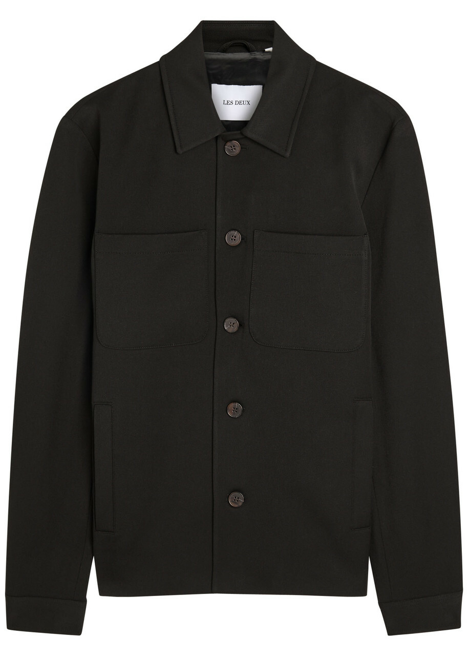 Les Deux Marseille Hybrid Woven Overshirt Black
