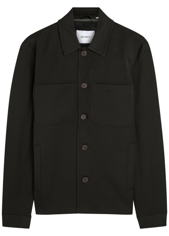 Photo: Les Deux Marseille Hybrid Woven Overshirt Black
