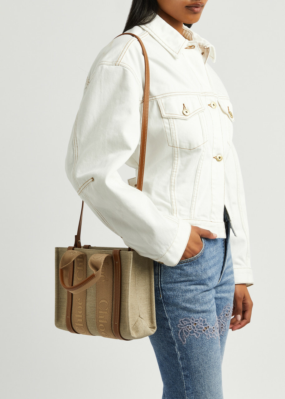 Chloe Woody Small Canvas Tote - Tan - One Size