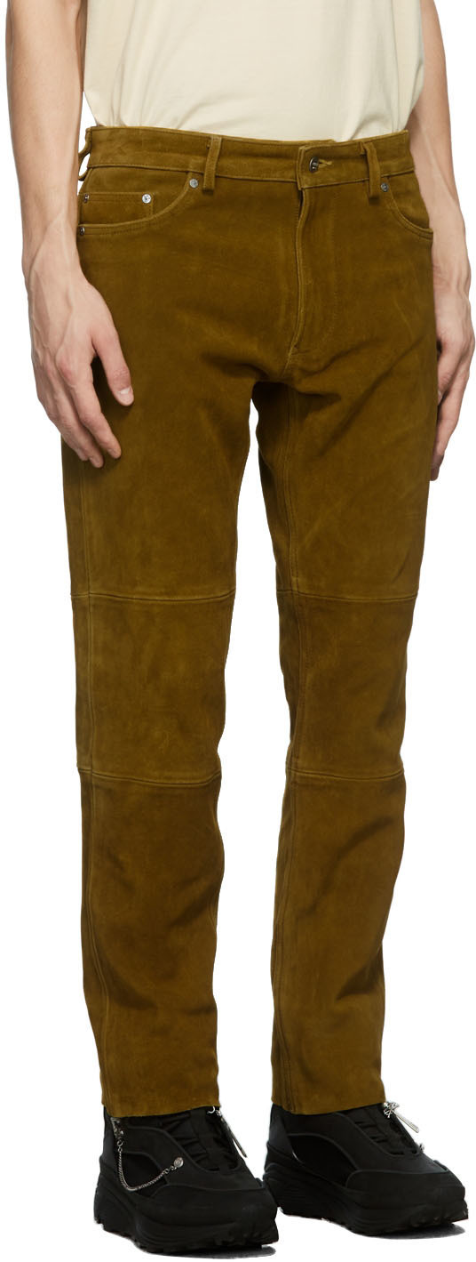 Vyner Articles Tan Suede Skinny Trousers