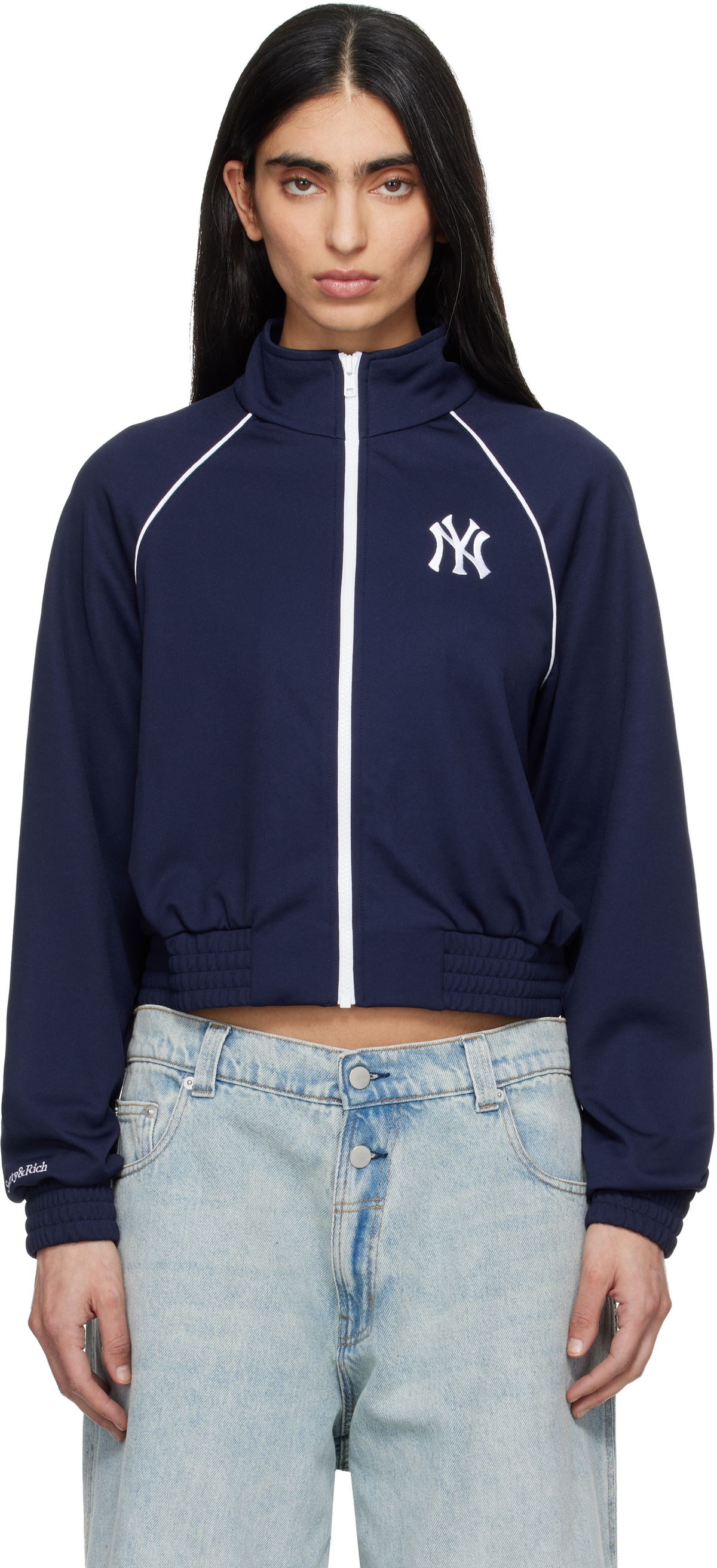 Sporty & Rich Navy '47 Edition Heritage Yankees Serif Retro Track Jacket