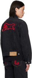 ICECREAM Black Running Dog Denim Jacket