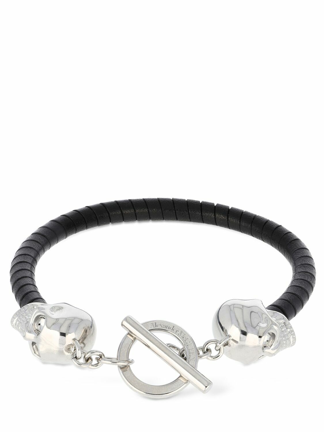 Alexander McQueen Black Calf Leather Bos Taurus Bracelet
