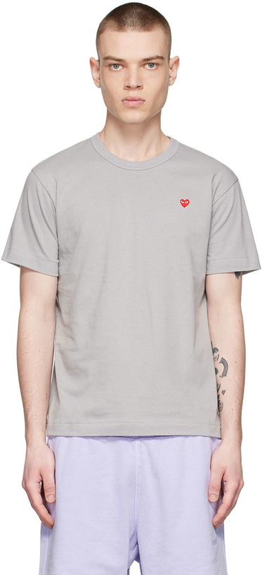 Photo: COMME des GARÇONS PLAY Grey Cotton T-Shirt