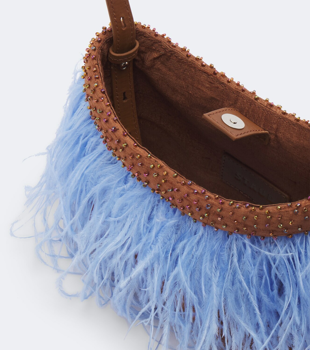 Staud Winslow feather-trimmed shoulder bag